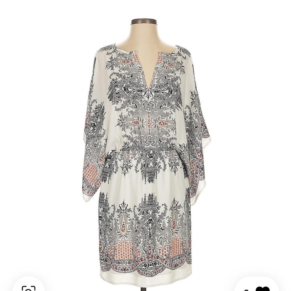 BCBGMaxAzria Black and White Dress with Red Accents